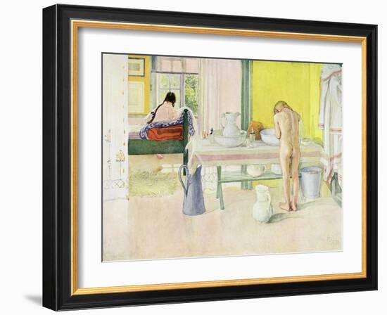 Summer Morning, Published in "Lasst Licht Hinin," ("Let in More Light") 1908-Carl Larsson-Framed Giclee Print