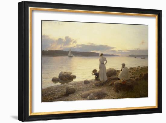 Summer Night, 1897 (Oil on Canvas)-Hans Gude-Framed Giclee Print