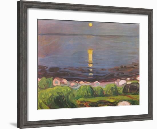 Summer Night at the Beach-Edvard Munch-Framed Art Print