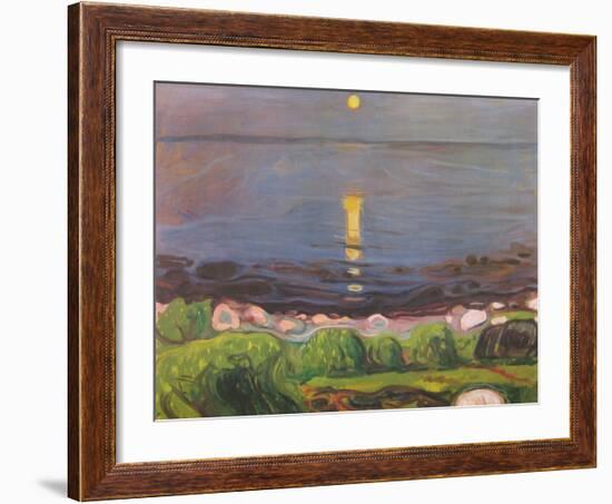 Summer Night at the Beach-Edvard Munch-Framed Art Print