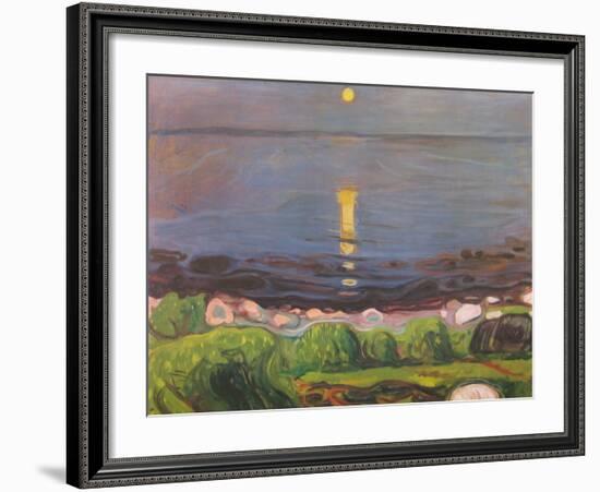 Summer Night at the Beach-Edvard Munch-Framed Art Print