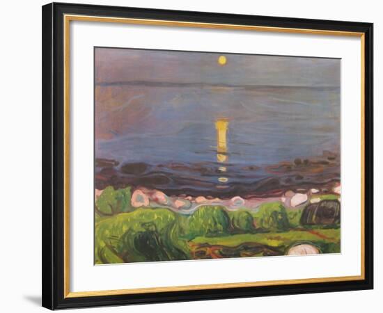 Summer Night at the Beach-Edvard Munch-Framed Art Print