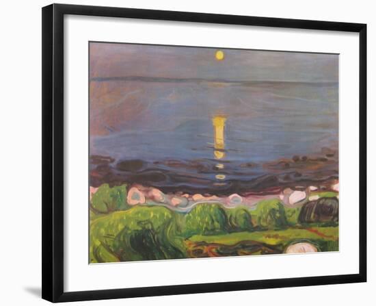 Summer Night at the Beach-Edvard Munch-Framed Art Print