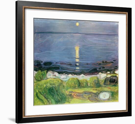 Summer Night At The Shore-Edvard Munch-Framed Premium Giclee Print