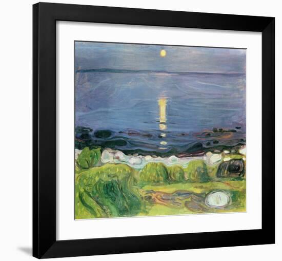 Summer Night At The Shore-Edvard Munch-Framed Premium Giclee Print