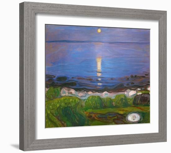 Summer Night on the Beach-Edvard Munch-Framed Giclee Print