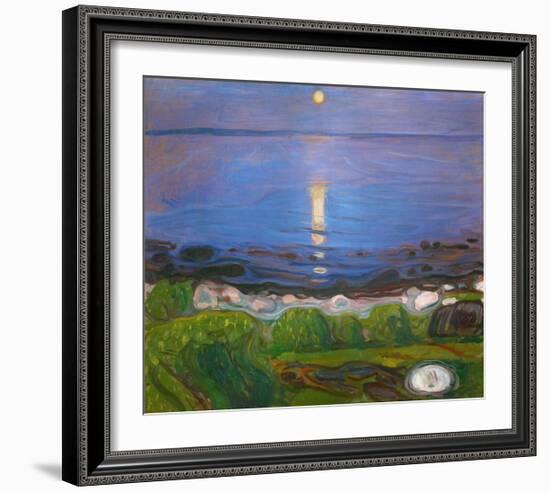 Summer Night on the Beach-Edvard Munch-Framed Giclee Print