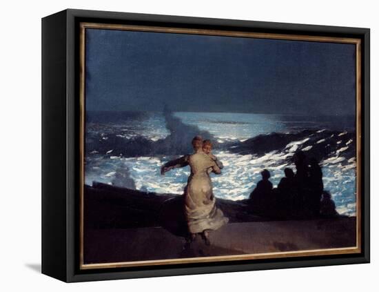 Summer Night. Women Dancing in Moonlight. Painting by Winslow Homer (1836-1910) Ec. Am, 1890. Oil O-Winslow Homer-Framed Premier Image Canvas