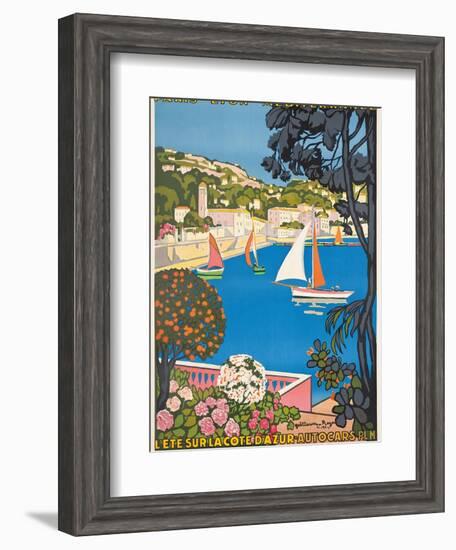 Summer on the Cote D'Azur (L'Été Sur La Cote D'Azur), 1926-Guillaume G. Roger-Framed Giclee Print