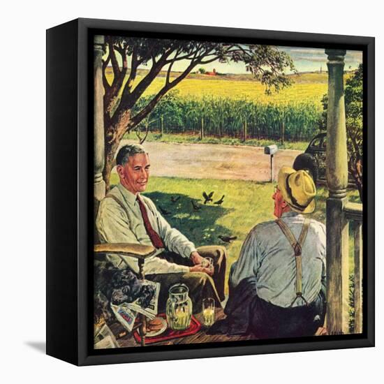 "Summer on the Farmhouse Porch,"August 1, 1947-W.C. Griffith-Framed Premier Image Canvas