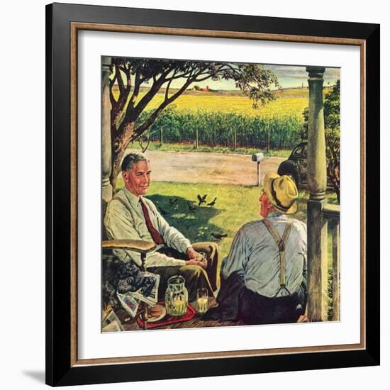 "Summer on the Farmhouse Porch,"August 1, 1947-W.C. Griffith-Framed Giclee Print