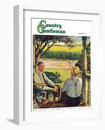 "Summer on the Farmhouse Porch," Country Gentleman Cover, August 1, 1947-W.C. Griffith-Framed Giclee Print