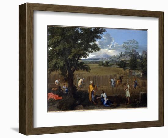 Summer or Ruth and Boaz - Oil on Canvas, 1660-1664-Nicolas Poussin-Framed Giclee Print