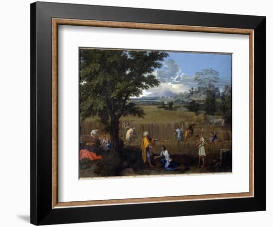 Summer or Ruth and Boaz - Oil on Canvas, 1660-1664-Nicolas Poussin-Framed Giclee Print