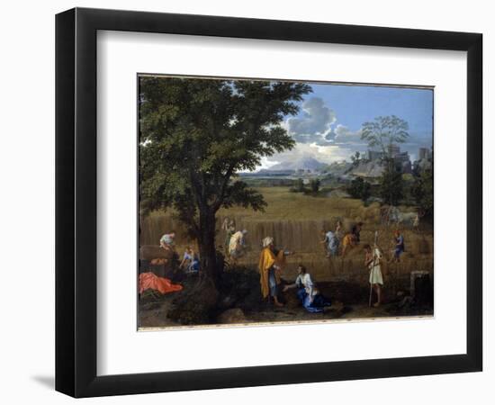 Summer or Ruth and Boaz - Oil on Canvas, 1660-1664-Nicolas Poussin-Framed Giclee Print