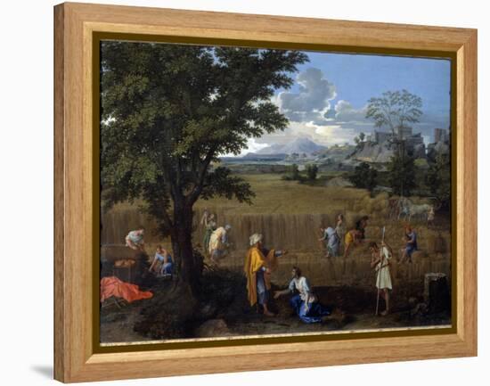 Summer or Ruth and Boaz - Oil on Canvas, 1660-1664-Nicolas Poussin-Framed Premier Image Canvas