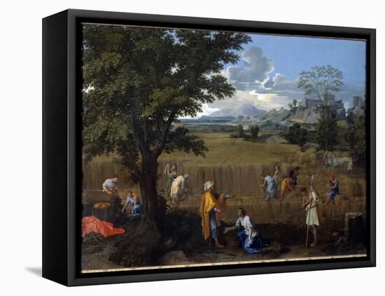 Summer or Ruth and Boaz - Oil on Canvas, 1660-1664-Nicolas Poussin-Framed Premier Image Canvas