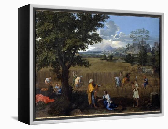 Summer or Ruth and Boaz - Oil on Canvas, 1660-1664-Nicolas Poussin-Framed Premier Image Canvas