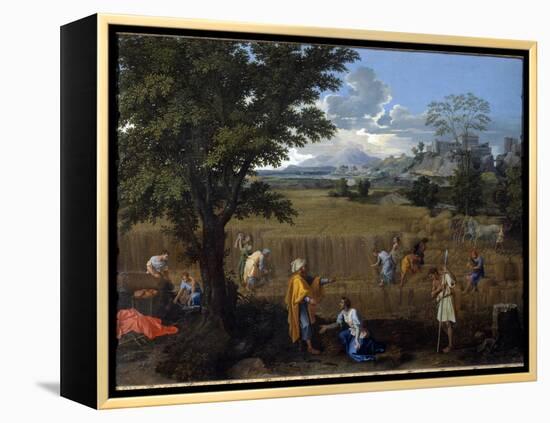 Summer or Ruth and Boaz - Oil on Canvas, 1660-1664-Nicolas Poussin-Framed Premier Image Canvas