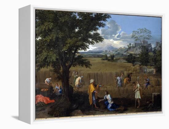 Summer or Ruth and Boaz - Oil on Canvas, 1660-1664-Nicolas Poussin-Framed Premier Image Canvas