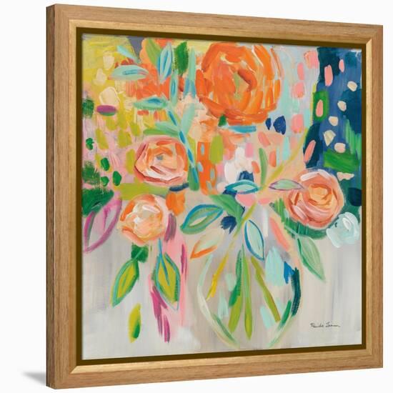 Summer Orange Floral-Farida Zaman-Framed Stretched Canvas