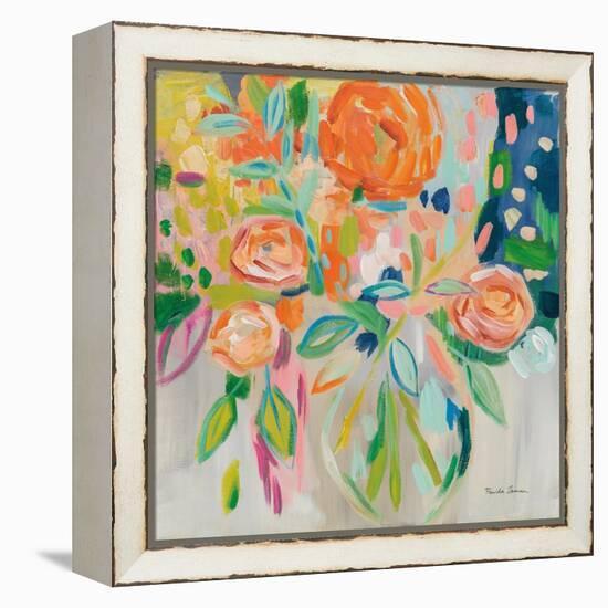 Summer Orange Floral-Farida Zaman-Framed Stretched Canvas