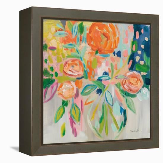 Summer Orange Floral-Farida Zaman-Framed Stretched Canvas
