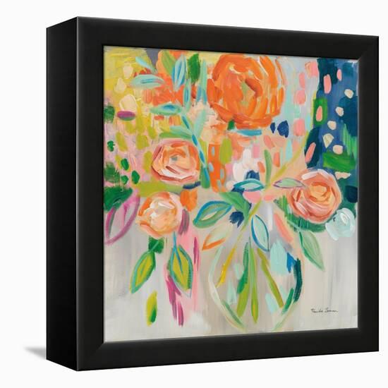 Summer Orange Floral-Farida Zaman-Framed Stretched Canvas
