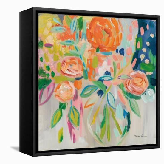 Summer Orange Floral-Farida Zaman-Framed Stretched Canvas