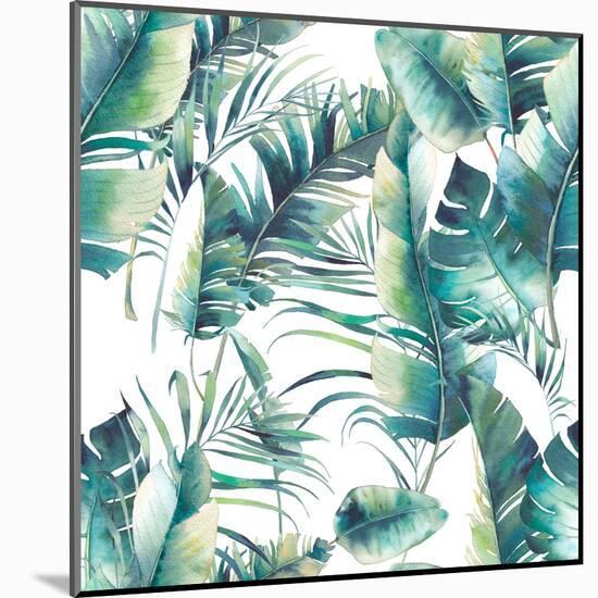 Summer Palm Tree and Banana Leaves-Eisfrei-Mounted Art Print
