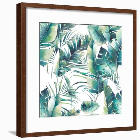 Summer Palm Tree and Banana Leaves-Eisfrei-Framed Premium Giclee Print