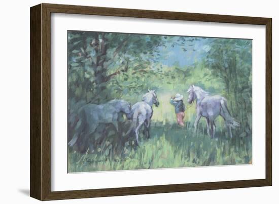 Summer Ponies-Jennifer Wright-Framed Giclee Print