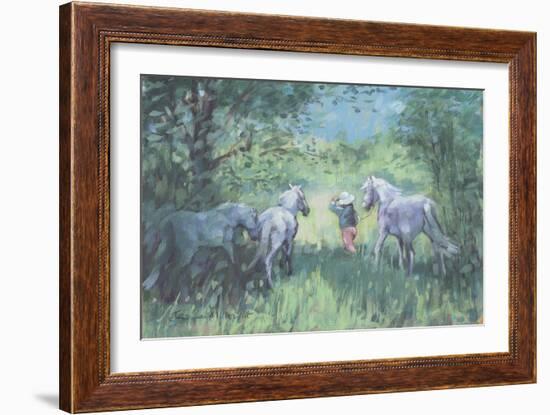 Summer Ponies-Jennifer Wright-Framed Giclee Print