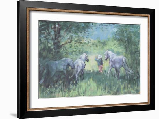 Summer Ponies-Jennifer Wright-Framed Giclee Print