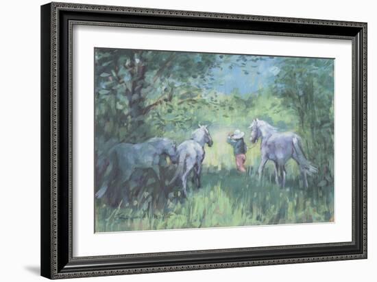 Summer Ponies-Jennifer Wright-Framed Giclee Print