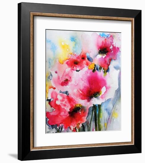 Summer Poppies II-Karin Johannesson-Framed Art Print