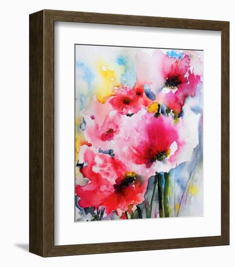 Summer Poppies II-Karin Johannesson-Framed Art Print