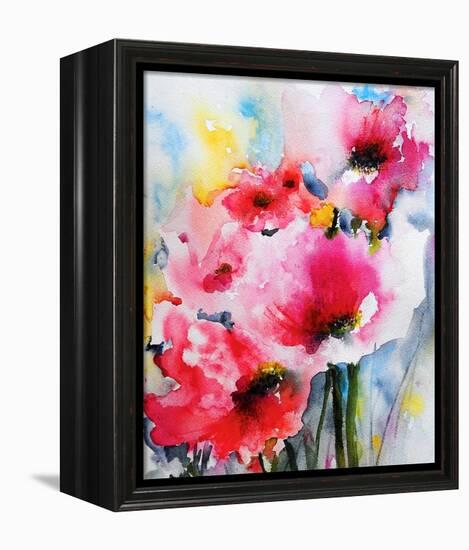 Summer Poppies II-Karin Johannesson-Framed Stretched Canvas