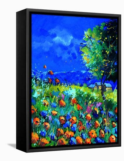 Summer Poppies in Gendron-Pol Ledent-Framed Stretched Canvas