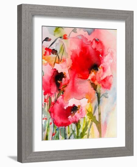 Summer Poppies-Karin Johannesson-Framed Art Print