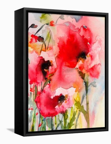 Summer Poppies-Karin Johannesson-Framed Stretched Canvas