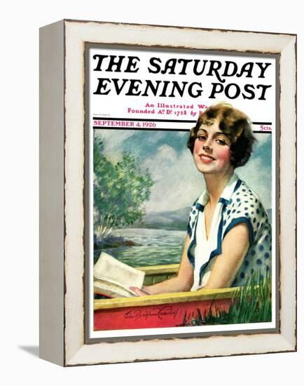 "Summer Reading," Saturday Evening Post Cover, September 4, 1926-Bradshaw Crandall-Framed Premier Image Canvas