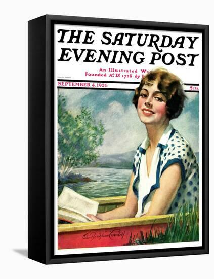 "Summer Reading," Saturday Evening Post Cover, September 4, 1926-Bradshaw Crandall-Framed Premier Image Canvas