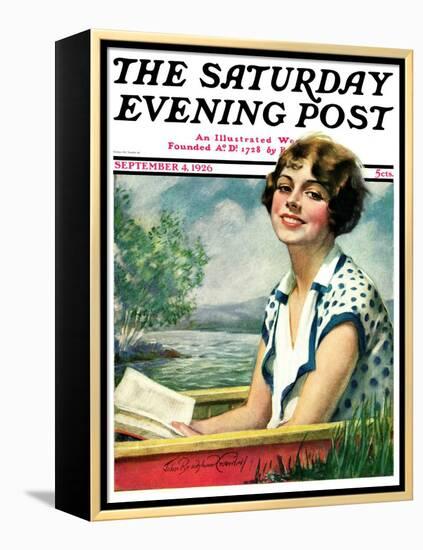 "Summer Reading," Saturday Evening Post Cover, September 4, 1926-Bradshaw Crandall-Framed Premier Image Canvas