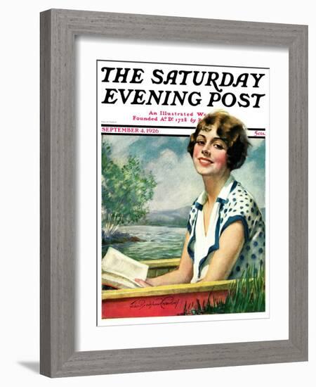 "Summer Reading," Saturday Evening Post Cover, September 4, 1926-Bradshaw Crandall-Framed Giclee Print