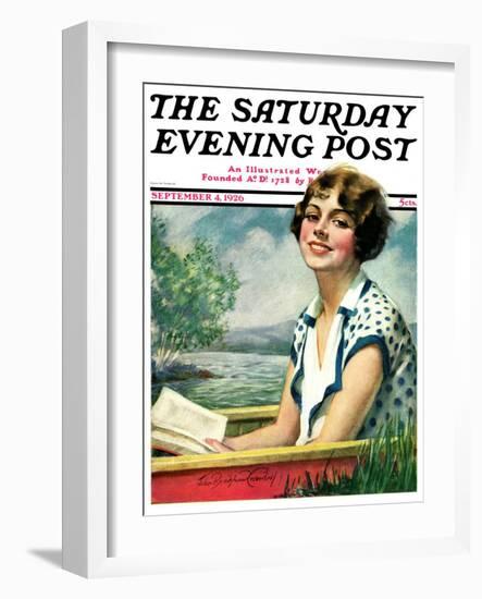 "Summer Reading," Saturday Evening Post Cover, September 4, 1926-Bradshaw Crandall-Framed Giclee Print
