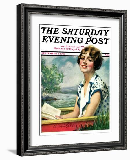 "Summer Reading," Saturday Evening Post Cover, September 4, 1926-Bradshaw Crandall-Framed Giclee Print