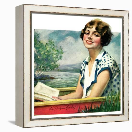 "Summer Reading,"September 4, 1926-Bradshaw Crandall-Framed Premier Image Canvas