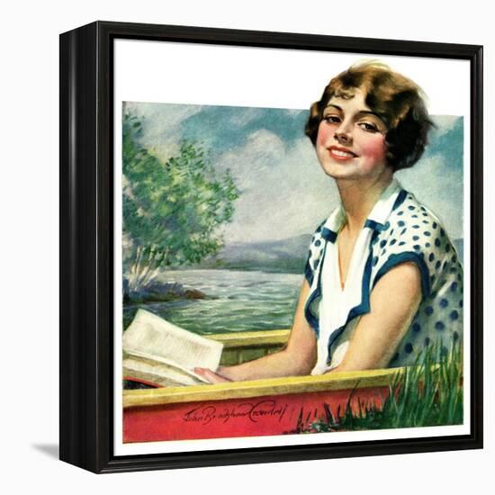 "Summer Reading,"September 4, 1926-Bradshaw Crandall-Framed Premier Image Canvas