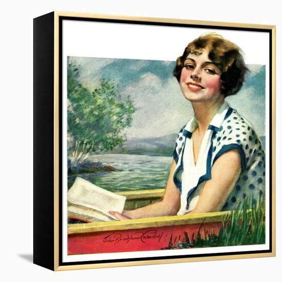 "Summer Reading,"September 4, 1926-Bradshaw Crandall-Framed Premier Image Canvas